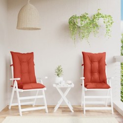 Coussins de chaise à dossier haut lot de 2 rouge mélangé tissu 