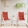 Coussins de chaise à dossier haut lot de 2 rouge mélangé tissu 