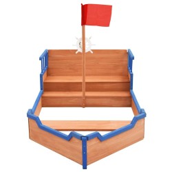 Bac à sable bateau pirate Bois de sapin 190x94,5x101 cm 