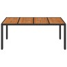 Table de jardin dessus en bois Noir 190x90x75 cm Résine tressée 