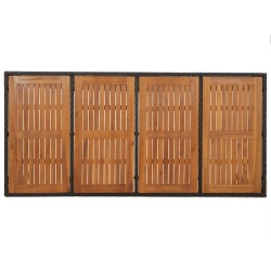 Table de jardin dessus en bois Noir 190x90x75 cm Résine tressée 