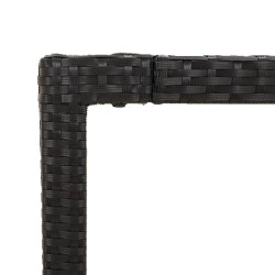 Table de jardin dessus en bois Noir 190x90x75 cm Résine tressée 