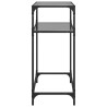 Table console avec dessus en verre noir 60x35x81 cm acier 