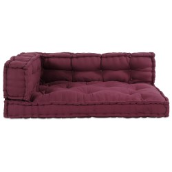 Coussin de canapé surpaletteavec accoudoirs et soutien lombaire en tissu rouge 