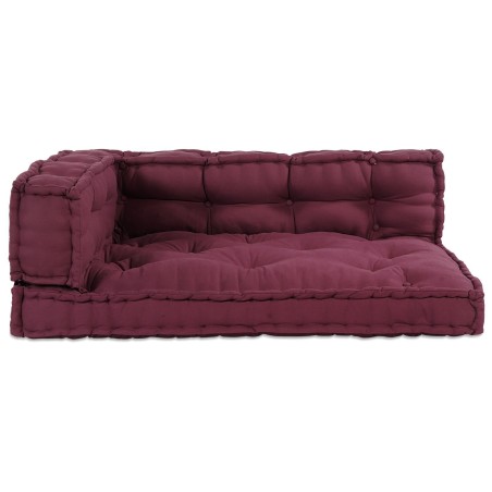 Coussin de canapé surpaletteavec accoudoirs et soutien lombaire en tissu rouge 