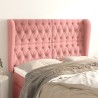 Tête de lit avec oreilles Rose 147x23x118/128 cm Velours 