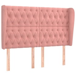 Tête de lit avec oreilles Rose 147x23x118/128 cm Velours 
