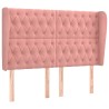 Tête de lit avec oreilles Rose 147x23x118/128 cm Velours 