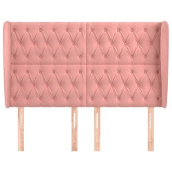 Tête de lit avec oreilles Rose 147x23x118/128 cm Velours 