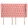 Tête de lit avec oreilles Rose 147x23x118/128 cm Velours 