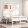 Lit pour personne âgée sans matelas blanc bois massif 