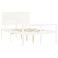 Lit pour personne âgée sans matelas blanc bois massif 