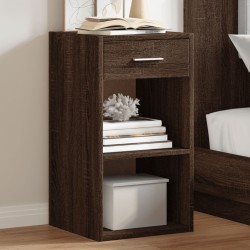 Table de chevet chêne marron 35x34x65 cm bois d'ingénierie 