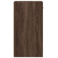 Table de chevet chêne marron 35x34x65 cm bois d'ingénierie 