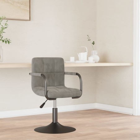 Chaise de salle à manger Gris clair Velours 