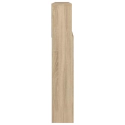 Armoire de tête de lit Blanc et chêne sonoma 220x19x103,5 cm 