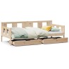 Lit de jour avec tiroirs sans matelas 90x200 cm bois massif 