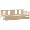 Lit de jour avec tiroirs sans matelas 90x200 cm bois massif 