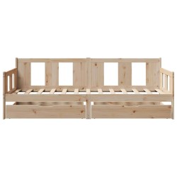Lit de jour avec tiroirs sans matelas 90x200 cm bois massif 