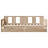 Lit de jour avec tiroirs sans matelas 90x200 cm bois massif 