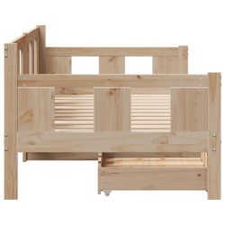 Lit de jour avec tiroirs sans matelas 90x200 cm bois massif 