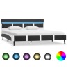 Cadre de lit avec LED sans matelas gris similicuir 140x200 cm 