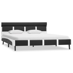 Cadre de lit avec LED sans matelas gris similicuir 140x200 cm 