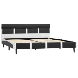 Cadre de lit avec LED sans matelas gris similicuir 140x200 cm 