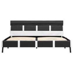 Cadre de lit avec LED sans matelas gris similicuir 140x200 cm 