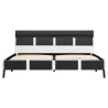 Cadre de lit avec LED sans matelas gris similicuir 140x200 cm 