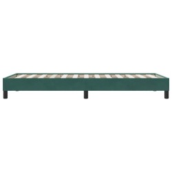 Cadre de lit sans matelas vert foncé 90x220 cm velours 