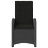 Chaises inclinables de jardin lot de 2 et coussins noir rotin 