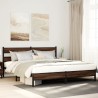 Cadre de lit en métal sans matelas chêne marron 193x203 cm 