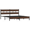Cadre de lit en métal sans matelas chêne marron 193x203 cm 