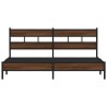 Cadre de lit en métal sans matelas chêne marron 193x203 cm 
