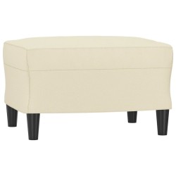 Fauteuil avec repose-pied Crème 60 cm Similicuir 