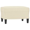 Fauteuil avec repose-pied Crème 60 cm Similicuir 