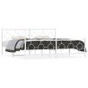Cadre de lit métal sans matelas et pied de lit blanc 193x203 cm 