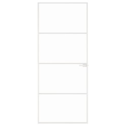 Porte d'intérieur Blanc 83x201,5 cm Trempé verre aluminium fin 