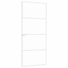 Porte d'intérieur Blanc 83x201,5 cm Trempé verre aluminium fin 