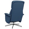 Fauteuil inclinable de massage avec repose-pieds bleu tissu 