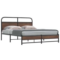 Cadre de lit sans matelas 150x200 cm chêne marron 