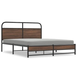 Cadre de lit sans matelas 150x200 cm chêne marron 