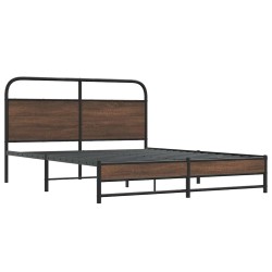 Cadre de lit sans matelas 150x200 cm chêne marron 