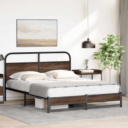 Cadre de lit sans matelas 150x200 cm chêne marron 