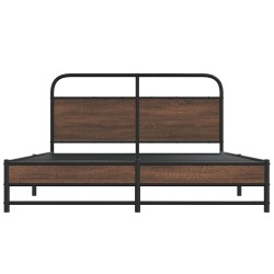 Cadre de lit sans matelas 150x200 cm chêne marron 