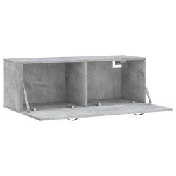 Armoire murale gris béton 100x36,5x35 cm bois d'ingénierie 