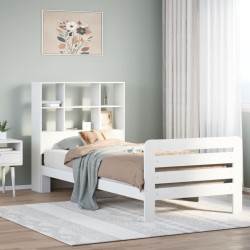 Cadre de lit sans matelas blanc 90x190 cm bois de pin massif 