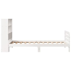 Cadre de lit sans matelas blanc 90x190 cm bois de pin massif 
