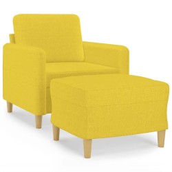 Fauteuil avec repose-pied Jaune clair 60 cm Tissu 